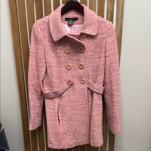 Arden B Pink Tweed Pea Coat